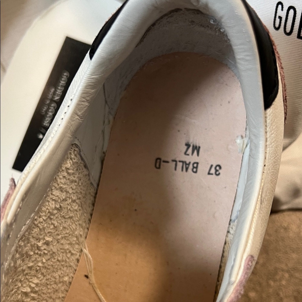 Golden Goose Pink and White Star Accent Sneakers - Picture 6 of 8